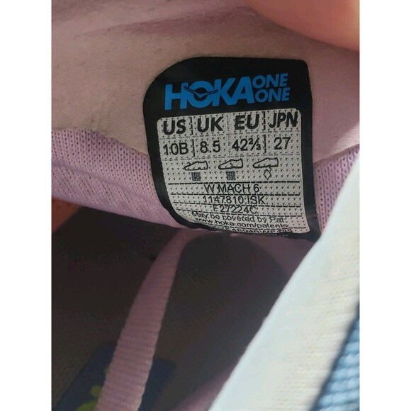 Hoka One One Mach 6 Multicolor Running Sneaker Women Size 10 B - Picture 13 of 14
